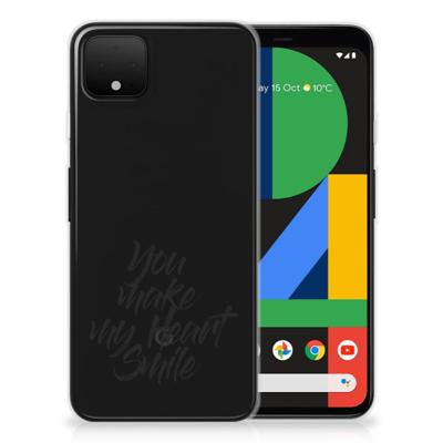 Google Pixel 4 XL | Siliconen hoesje | met naam Heart Smile Google Pixel 4 XL | Siliconen hoesje | met naam Heart Smile