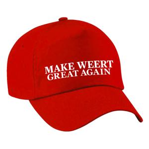 Carnaval verkleed pet - rood - Make Weert Great Again - volwassenen