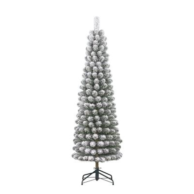Kunstkerstboom Charlton pilar groen frosted H230 x dia. 58 cm - Black box