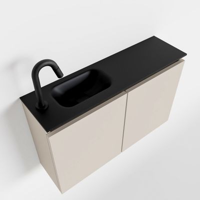 Toiletmeubel Mondiaz Ture | 80 cm | Meubelkleur Linen | Eden wastafel Urban Links | 1 kraangat