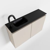 Toiletmeubel Mondiaz Ture | 80 cm | Meubelkleur Linen | Eden wastafel Urban Links | 1 kraangat