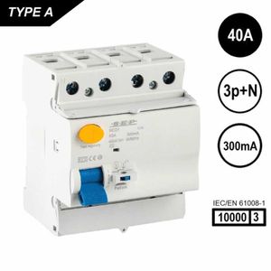 SEP RCD1 Type A aardlekschakelaar 4 polig 40A 300mA 10kA 3112000410