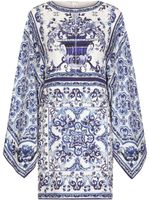 Dolce & Gabbana robe courte à imprimé Majolica - Bleu