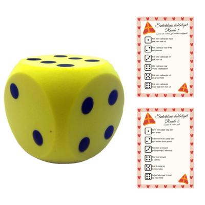 T&F Creations Sinterklaasspel set - dobbelspel - incl foam dobbelsteen - geel