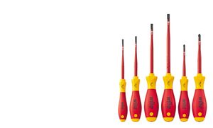 Sleufkop Pozidriv schroevendraaierset SoftFinish electric slimFix, 6-delig Wiha