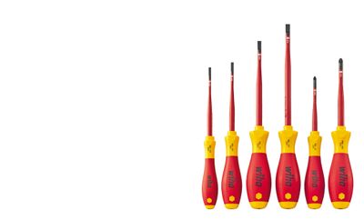 Sleufkop Pozidriv schroevendraaierset SoftFinish electric slimFix, 6-delig Wiha