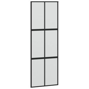 vidaXL Schuifdeur 90x205 cm gehard glas en aluminium zwart