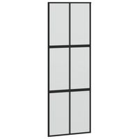 vidaXL Schuifdeur 90x205 cm gehard glas en aluminium zwart - thumbnail