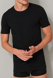 Schiesser T-shirt ronde hals 95/5 zwart 2-pack
