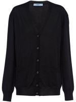 Prada cardigan en cachemire mélangé à col v - Noir