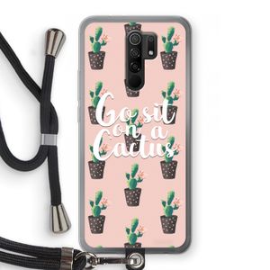 Cactus quote: Xiaomi Redmi 9 Transparant Hoesje met koord