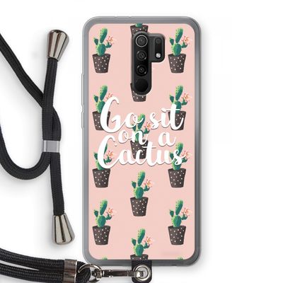 Cactus quote: Xiaomi Redmi 9 Transparant Hoesje met koord