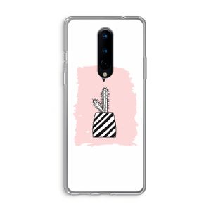 Zwart-wit cactus: OnePlus 8 Transparant Hoesje