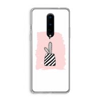 Zwart-wit cactus: OnePlus 8 Transparant Hoesje