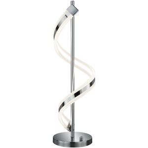 LED Tafellamp - Tafelverlichting - Trion Syndi - 14W - Warm Wit 3000K - Dimbaar - Rond - Mat Chroom - Aluminium