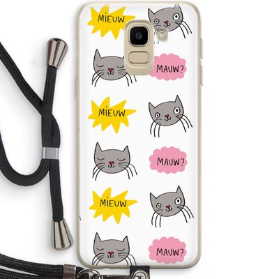 Meow: Samsung Galaxy J6 (2018) Transparant Hoesje met koord