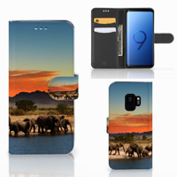 Samsung Galaxy S9 | Telefoonhoesje | Met pasjeshouder | Olifanten