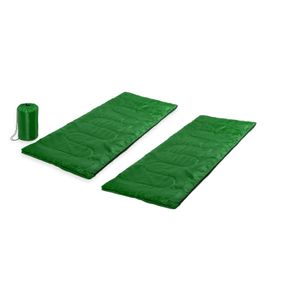Set van 2x stuks groene kampeer 1 persoons slaapzakken dekenmodel 75 x 185 cm