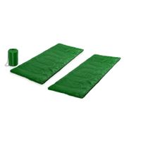 Set van 2x stuks groene kampeer 1 persoons slaapzakken dekenmodel 75 x 185 cm