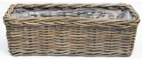 Van der Leeden Rotan plantenbak 60x23x20cm antiek grijs