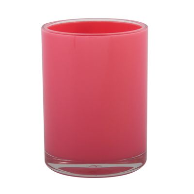 Badkamer drinkbeker/tandenborstelhouder Aveiro - PS kunststof - fuchsia roze - 7 x 9 cm