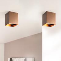 2x Astra bronzo by LUSENZ - Kubusvormige opbouwspot met geborsteld bronzen design met enkele lichtbron
