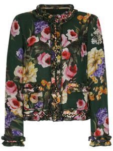 Dolce & Gabbana veste en soie à fleurs - Vert