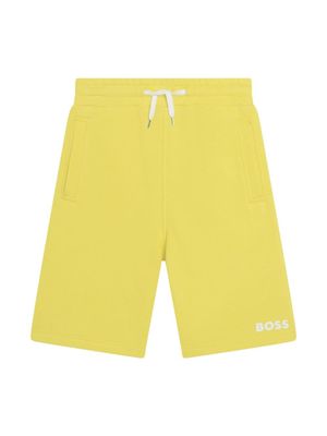 BOSS Kidswear short de sport à logo imprimé - Jaune