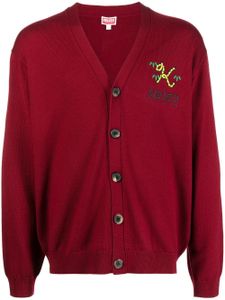 Kenzo cardigan boutonné à logo - Rouge