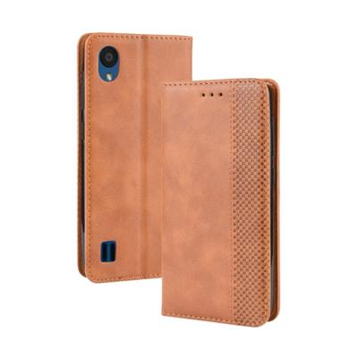 Magnetische Buckle retro Crazy Horse textuur horizontale Flip lederen case voor ZTE Blade A5 (2019) met houder & kaartsleuven & fotolijstjes (bruin)