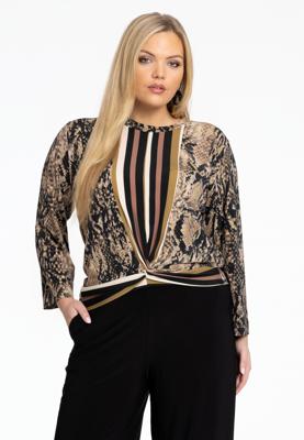 Yoek Shirt met knoop | Bruin | Maat 58/60