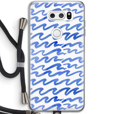 Blauwe golven: LG V30 Transparant Hoesje met koord