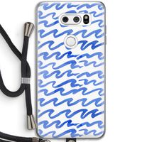 Blauwe golven: LG V30 Transparant Hoesje met koord