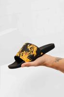 Versace Jeans Couture Fondo Slippers Heren Zwart - Maat 39 - Kleur: GoudZwart | Soccerfanshop