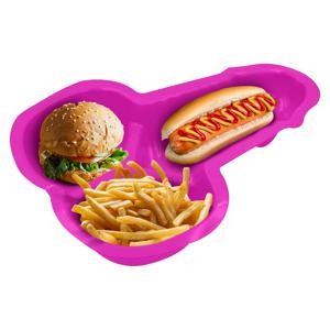 Funny Fashion Hapjes/chips serveerschaal in penis vorm - fuchsia roze - 23 x 16 cm   -