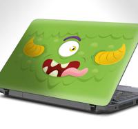 Laptop sticker kind groen monster