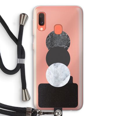 Marmeren cirkels: Samsung Galaxy A20e Transparant Hoesje met koord