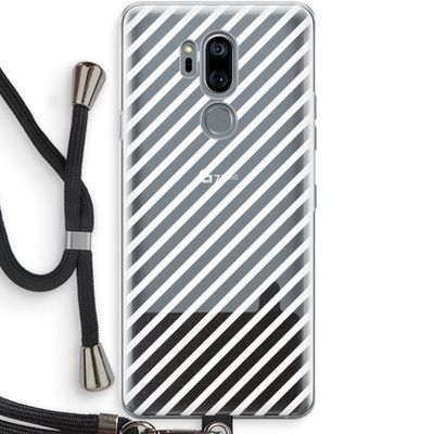 Strepen zwart-wit: LG G7 Thinq Transparant Hoesje met koord
