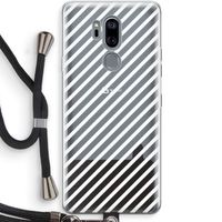Strepen zwart-wit: LG G7 Thinq Transparant Hoesje met koord