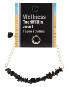 Ruben Robijn Bar armband toermalijn zwart op kaart (1 st)