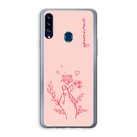 Giving Flowers: Samsung Galaxy A20s Transparant Hoesje Giving Flowers: Samsung Galaxy A20s Transparant Hoesje