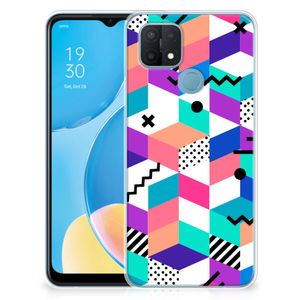 OPPO A15 TPU Hoesje Blokken Kleurrijk