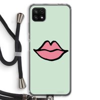 Kusje: Samsung Galaxy A22 5G Transparant Hoesje met koord