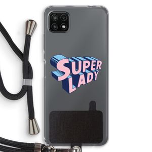 Superlady: Samsung Galaxy A22 5G Transparant Hoesje met koord
