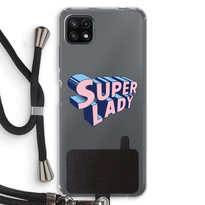 Superlady: Samsung Galaxy A22 5G Transparant Hoesje met koord