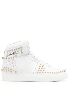 Philipp Plein baskets montantes Stars en cuir - Blanc