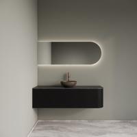 Badkamermeubelset Gliss Design Alluro 140 cm Links Black Veneer
