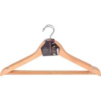 Kledinghangers van hout - met broeklat - set van 3x stuks - kleding ophangen