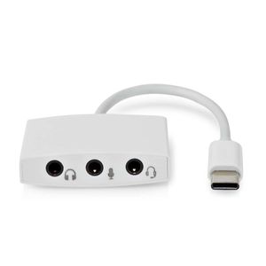 USB-C© Adapter | USB 2.0 | USB-C© Male | 3,5 mm Female | 0.10 m | Rond | Vernikkeld | ABS / PVC