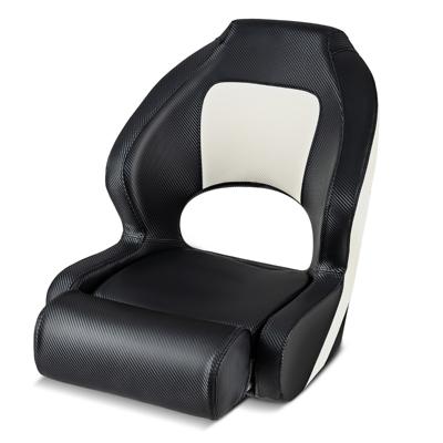 Opklapbare Bootstoel van Waterdicht PVC Leer Gestoffeerde Visstoel met 53 cm Hoge Rugleuning Gebogen Armleuningen voor Vistoerisme
